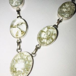 Crackle Crystal 925 silver Necklace